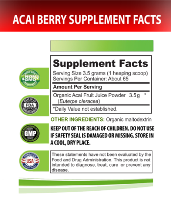 Organic Acai Berry Juice Powder