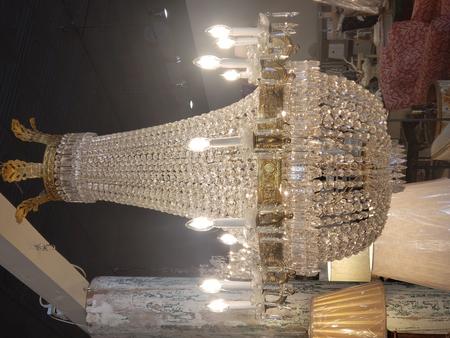 vintage chandelier huge hotel lobby size crystals antique