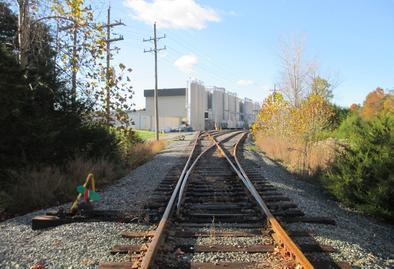 Railway track going into plant