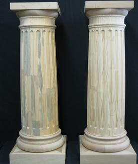Custom wood fluted pedestal columns