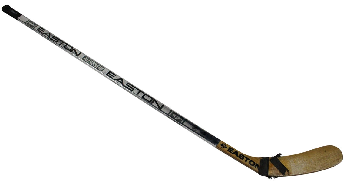 Derek Morris Signed Easton Full Size Hockey Stick (Beckett)