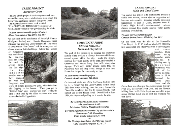 First Historic Hangtown Creek Day Placerville Community Pride Volunteers Archives Josette Johnson http://www.josettejohnson.com