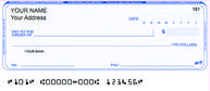 Canadian blue personal cheques with duplicate copy, customized font, logo, or $US.