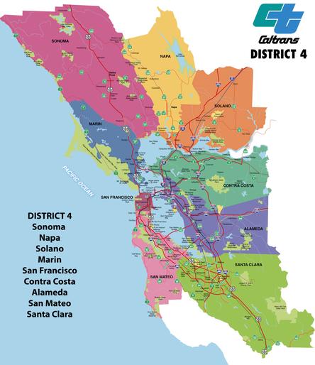 Caltrans District 4 Map Caltrans District Maps