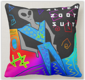 Alien Zoot Suit MixTape Pillow 16"x16"