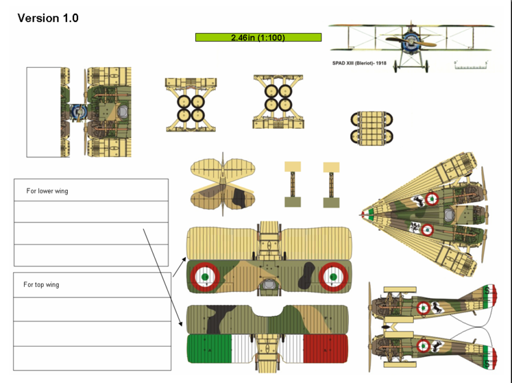 4D model template of SPAD S.XIII