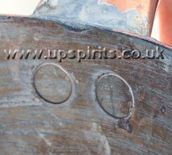 Copper rum measure-Round-Royal Navy-Handle upper fixing-internal