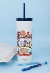 Kate Spade New York Insulated Tumbler with Reusable Straw,