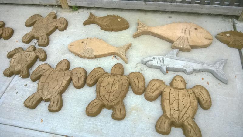 How to make Sea Turtle, fish or shark shapped concrete stepping stones