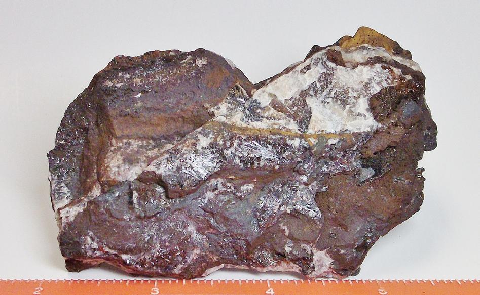Pyrolusite crystals on Quartz - Taylor Mine, Alberta, Baraga Co., Michigan