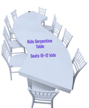 White Acrylic Kids Serpentine Table
