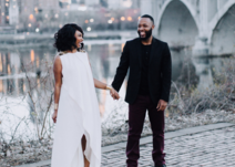 A walk down the wedding aisle at Minnehaha Falls in Minneapolis