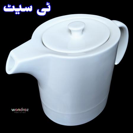 Tea Set in Pakistan. Tea Serving Crockery Set. Elegant White Tea Pot