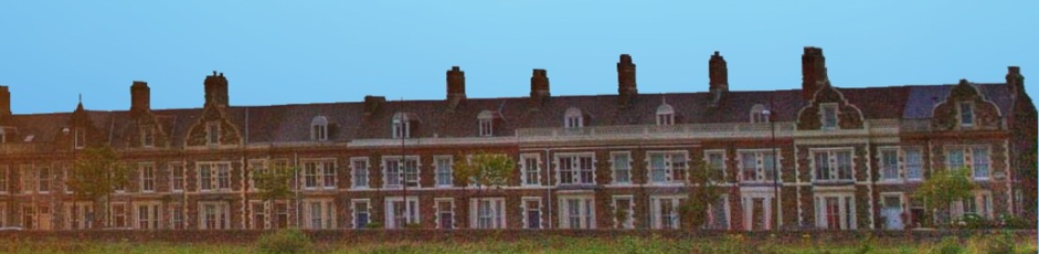 Row of houses near Cardiff Bay