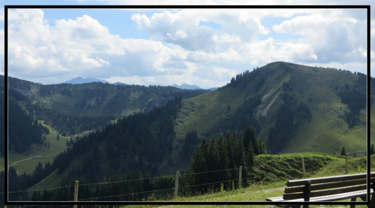 rest area with bench and mountain and valley view