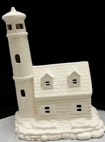 Scioto Christmas Village Complete Set in Ready to Paint Ceramic Bisque