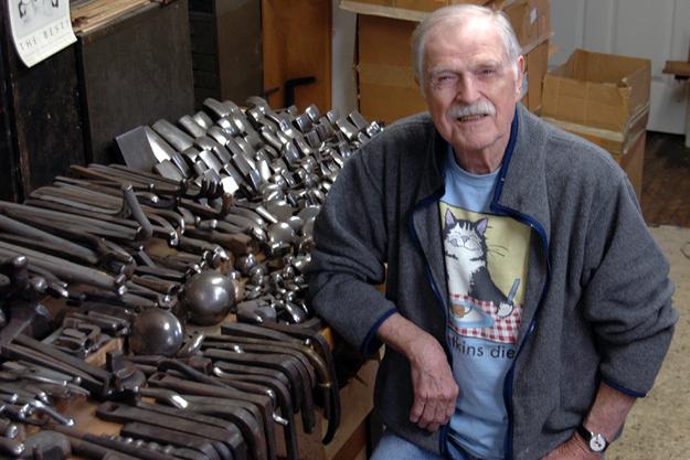 Master metalsmith Bill Frederick in his workshop.