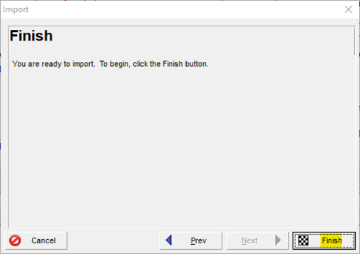 Choose finish when you are ready to import in Primavera P6