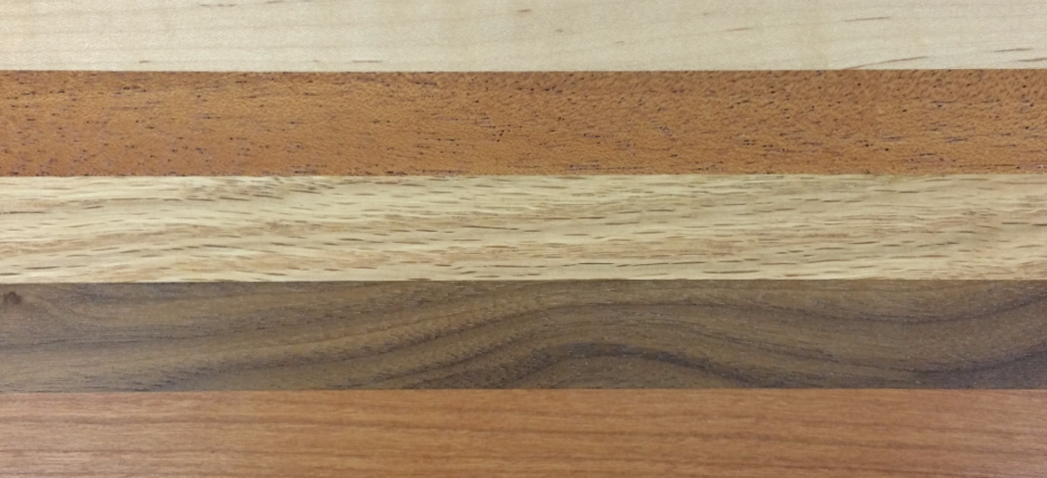 Maple, Mahogany, Oak, Black Walnut, Alder