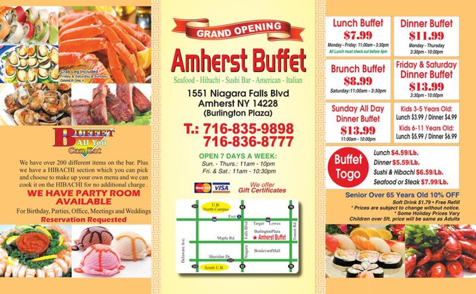 Amherst Buffet - Coupon - 10% Chinese, Sushi, - NY 14226 - imenuicoupon