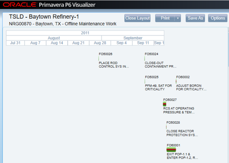 Use Primavera P6 version 20.12 for TSLD visualizer