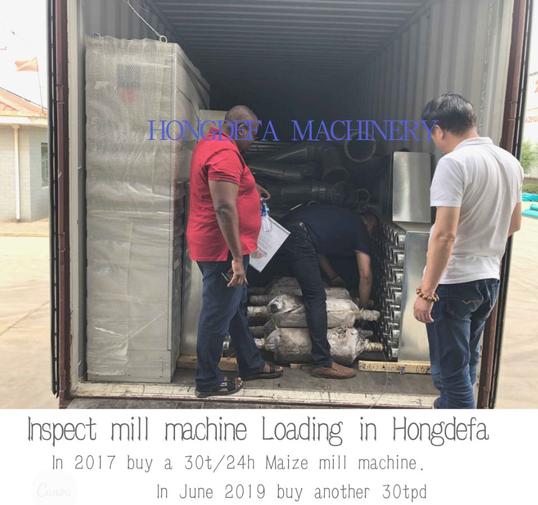 Kenya client inspecting flour mill loading in Hongdefa factory