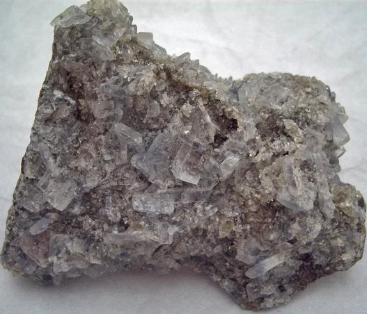 CELESTINE celestite, CALCITE - Rt 13 roadcut, Chittenango Falls, Fenner Township, Madison County, New York, USA - ex Sterling Hill Mining Co., Owned & Operated by The Hauck Families