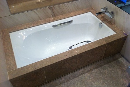 custom tub surround install in Denver Colorado tile with access bars
