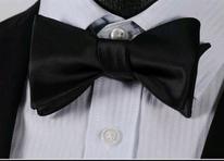 Black Bow Tie Silk