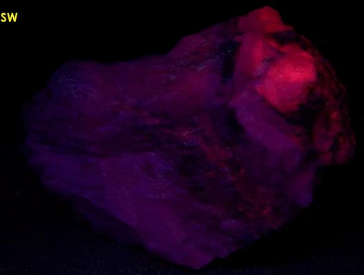 fluorescent Calcite, Todorokite - Medford quarry (Redland Genstar), Medford, near Westminster, Carroll County, Maryland, USA