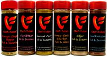 6 jar Vary-P-Chef of the Future-Your Source for Quality Seasoning Rubsack of Seasoning Rubs