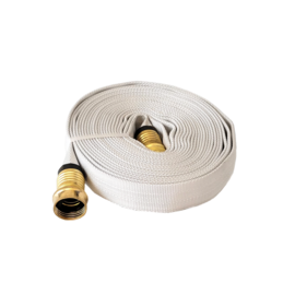 WHITE 3/4IN.X 25 FT. Forestry Grade Garden Hose Thread Brass Coupling