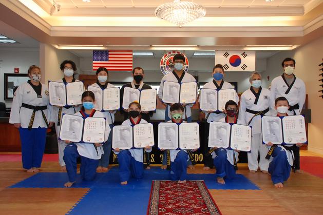 So proud of our students for getting their Kukkiwon (Tae Kwon Do Headquarter in South Korea) certificate for their 1st, 3rd, and 4th dan