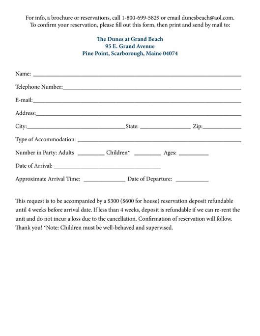 Reservation Form