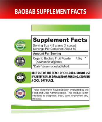 Organic Baobab Powder by Vitamin Prime