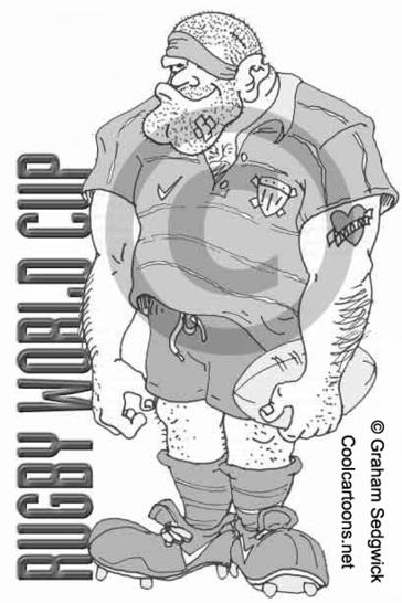 Rugby World Cup cartoon rugby player t shirt design
