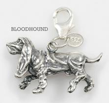 Bloodhound Dog Charm 3-d Solid Sterling Silver