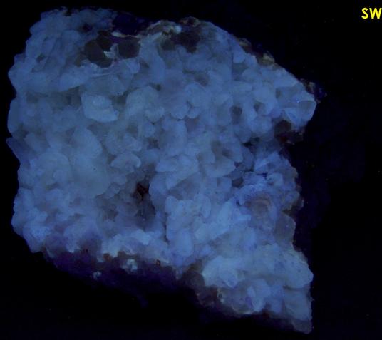 fluorescent CALCITE crystals - National Limestone Quarry #2, Lime Ridge, Mount Pleasant Mills, Perry Township, Snyder County, Pennsylvania, USA