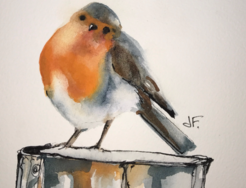 Watercolor Robin