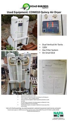 Dual Vertical Air Tanks 120V Has Filter System On Small Skid