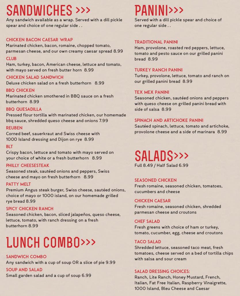 Hearthstone Oven Menu