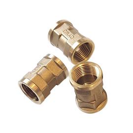 Pack of 3 Brass Pipe Fitting Coupling, 1/2 PT Female Thread Straight Rod Adapter