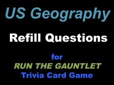 US Geography Trivia Cards for RUN THE GAUNTLET game