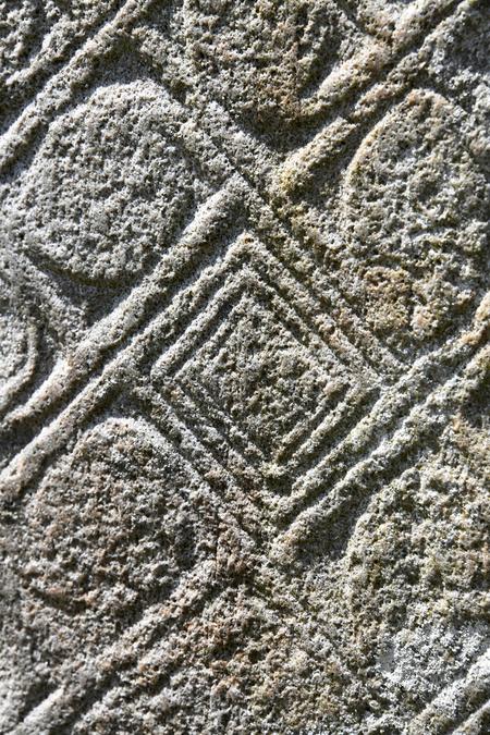 Stone carving detail. Lemanaghan monastery