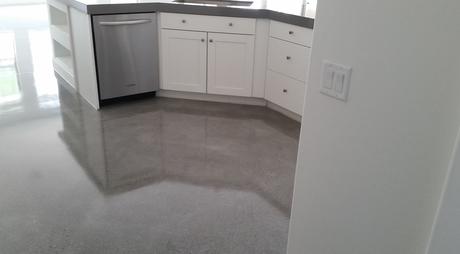 Kitchen with polished concrete