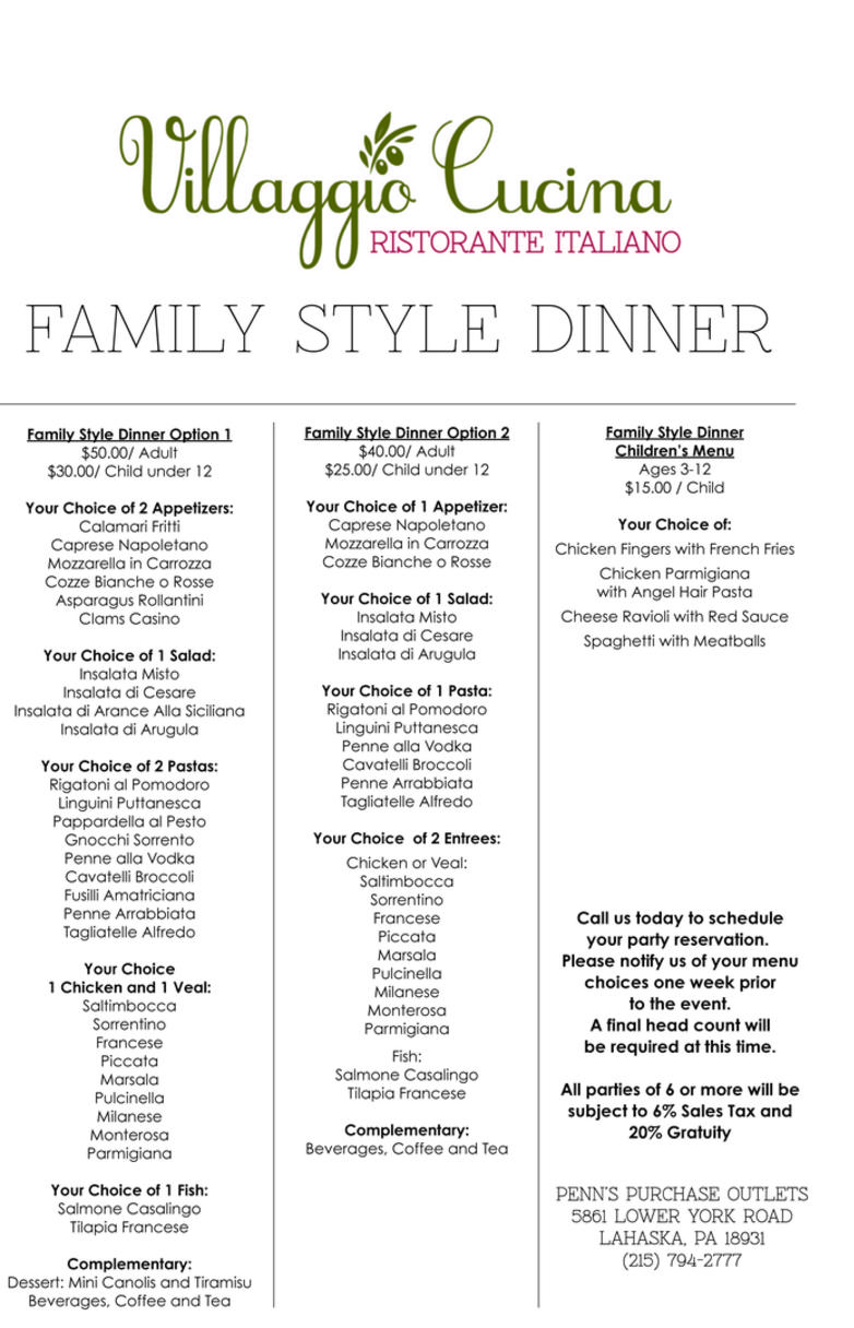 Family Style Dinner