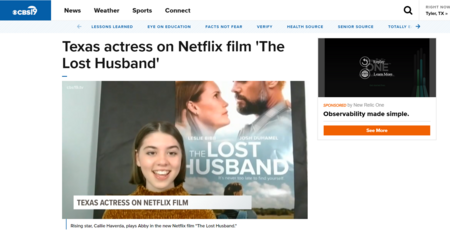 Callie Haverda's The Lost Husband interview on CBS19 in Tyler