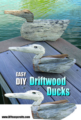 Easy DIY Driftwood Ducks. www.DIYeasycrafts.com