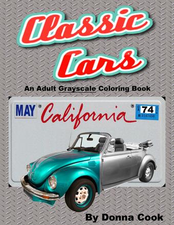 Grayscale Cars coloring book by Donna Cook