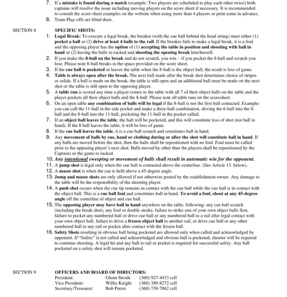 Ccpl 8 Ball Rules 2014 15